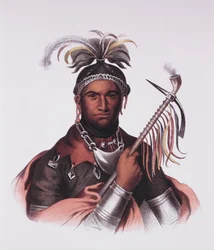 John Abeel Cornplanter indianer (litografi)