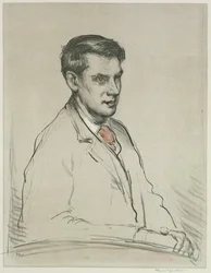 Portræt af Alfred Orage (blyant og akvarel på papir)