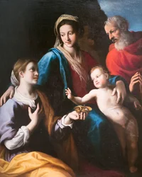 Madonna med barn, Saint Joseph og Saint Lucia
