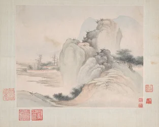 Landskaber malet for Yuweng, dateret 1673.