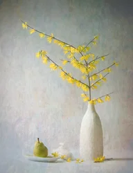 Gule blomster og pære