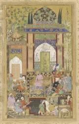 Babur modtager en hofmand, 1580-85