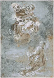 Miraklet med det hellige bælte (recto), ca. 1600-1610