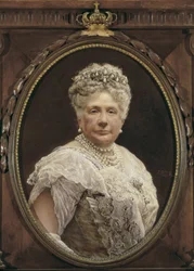 Portræt af Isabella af Borbon, Infanta af Spanien, datter af Isabella II og søster til Alfonso XII (olie på lærred)