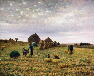 Harvest, maleri af Federico Rossano (1835-1912), olie på lærred, 65x80 cm