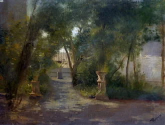Villa i Portici, maleri af Federico Rossano (1835-1912)