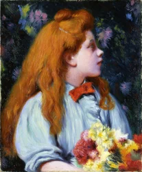 Pige med blomster af Zandomeneghi, Federico