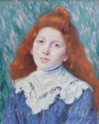 Pige med hvid krave, ca. 1890 (olie på lærred)
