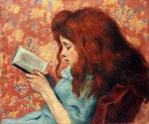 Lille rødhåret pige - Federico Zandomeneghi (1841-1917). Olie på lærred Mål: 38,8x46,3 cm Privat samling