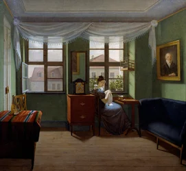 Syning, Maleri af Fyodor Tolstoy (1783-1873), Olie på lærred, 42x46, 8 cm