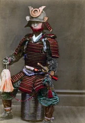 En samurai i rustning, Japan, 1882