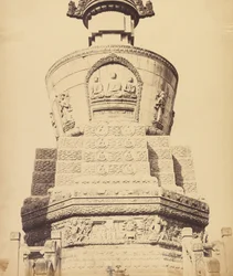 Arkitektonisk udsigt over Lama -templet nær Pekin, oktober 1860