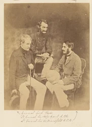 General Lord Clyde, generalløjtnant Sir Hope Grant, K.C.B. og generalløjtnant Sir W. Mansfield, K.C.B.