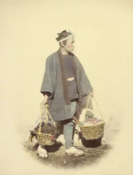 Japansk kok på vej tilbage fra markedet