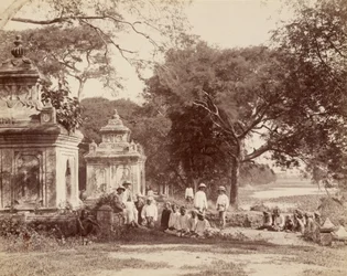 Royal Tank ved Shwebo med civil gruppe