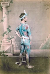 Tatoveret japansk brudgom betto, Japan, 1882