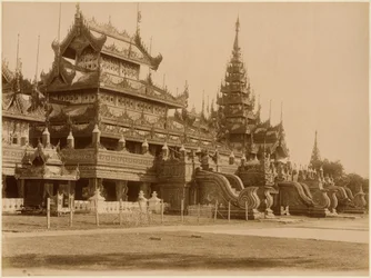 Hman Kyaung eller glasklosteret, Burma, ca. 1890 (albumin-tryk)