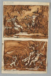 Aeneas og Achates før Dido; Æneas og Didos kærlighed