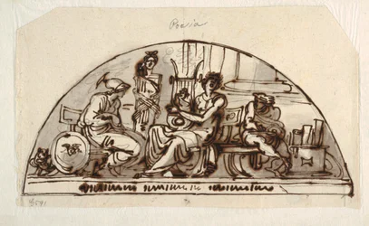 Design til en Lunette med Allegory of Poetry