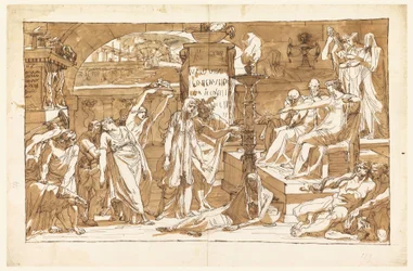 Tegning, Hades; Persefone i underverdenen (offer til Proserpine), ca. 1820