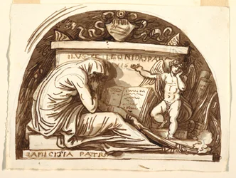 Tegning, gravmonument for Leonida Spada, 1815