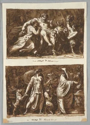 Tegning, ark fra en skitsebog:  Silenus