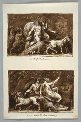 Tegning, ark fra en skitsebog: Silenus