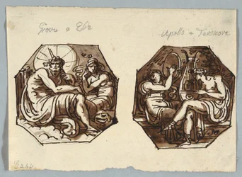 Jupiter og Hebe, Apollo og Terpsichore.