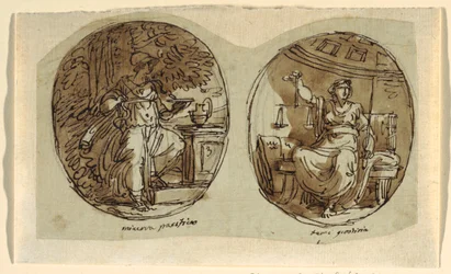 Minerva, Design til hvælvet loft, Sala dei Legislatori, Palazzo Conti-Sinibaldi, Faenza