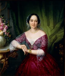 Portræt af Anne Opulich af Felice Schiavoni, olie på lærred