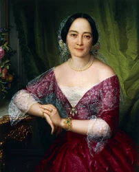 Portræt af Anne Opulich af Felice Schiavoni, olie på lærred