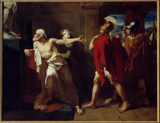 Demosthene athenske politikers død. Tilflugt i templet Poseidon beliggende på øen Calaurie, ud for Argolide, bliver Demostene opsøgt i templet af en denominerede Archias, der ønsker at tiltrække Demostene ud af den hellige indelukke af pro