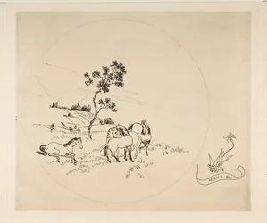 Dekoration til en plade: A Field, 1870.
