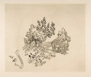 Decoration for a Plate: A Stream, 1870. dani
