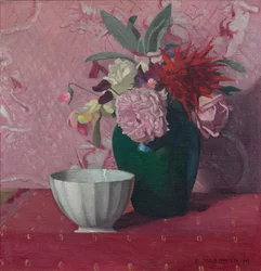 Grøn vase og hvid skål, 1919.