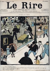 På gaden - Forside af avisen "" Le Rire"", af 6. januar 1898, tegning af Felix Vallotton