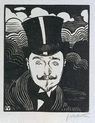 Portræt af Romain Coolus (1865-1952) (træsnit)