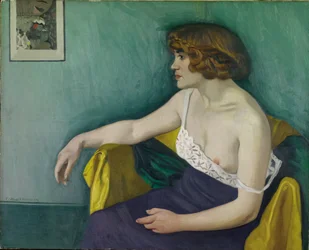 Ung kvinde siddende i profil, 1914
