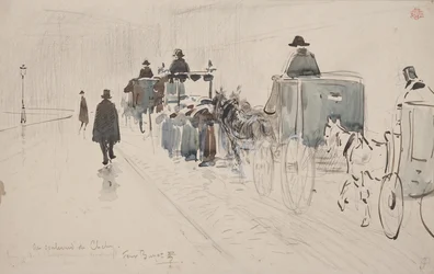 Au Boulevard de Clichy (blyant og akvarel på papir)