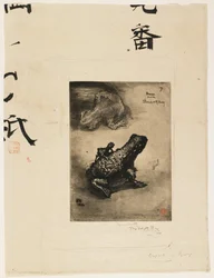 Bronze Frog Inkwell, 1883 (ætsning og akvatint)