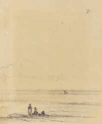 Figurer på en kyst [verso], ca. 1875.