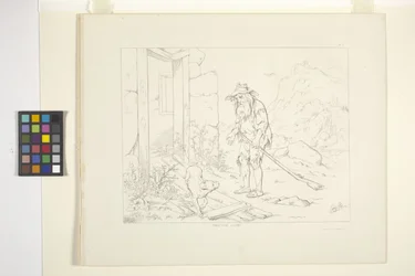 Illustrationer af Rip Van Winkle, plade 5 (litografi)