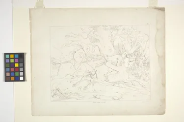 Illustrationer af legenden om Sleepy Hollow, plade 6 (litografi)