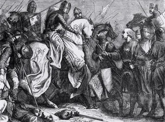 Henrik III (1207-72) ved slaget ved Lewes, 14. maj 1264