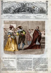 Romersk føljeton: "De tre musketerer" af Alexandre Dumas (1802-1870) Illustration af kapitel XXII i "De gode romaner"