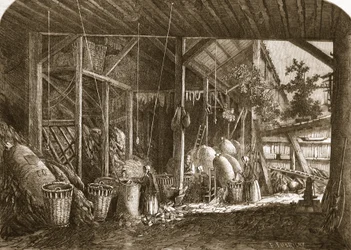 Et kludlager i Quartier Mouffetard i Paris, illustration fra 