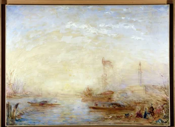 Udsigt over Venedig og Bucentaur (Bucentoro)