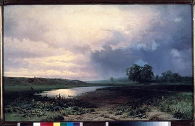 Prairies inondees (oversvømmet eng) - Peinture de Fyodor Alexandrovich Vasilyev (Feodor Alexandrovich, Fiodor Alexandrovitch Vassiliev) (1850-1873), huile sur toile