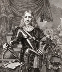 Cornelis Maartenszoon Tromp, efter en gravering af Lambert Visscher fra et maleri af Ferdinand Bol