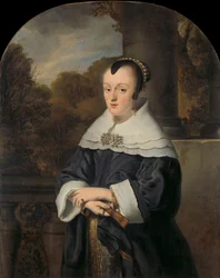 Portræt af Maria Rey Maria Rey (1630/31-1703). Roelof Meulenaers hustru